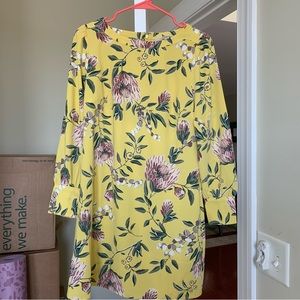 NWT Loft Yellow Floral Multicolored Top Dress Size 6P